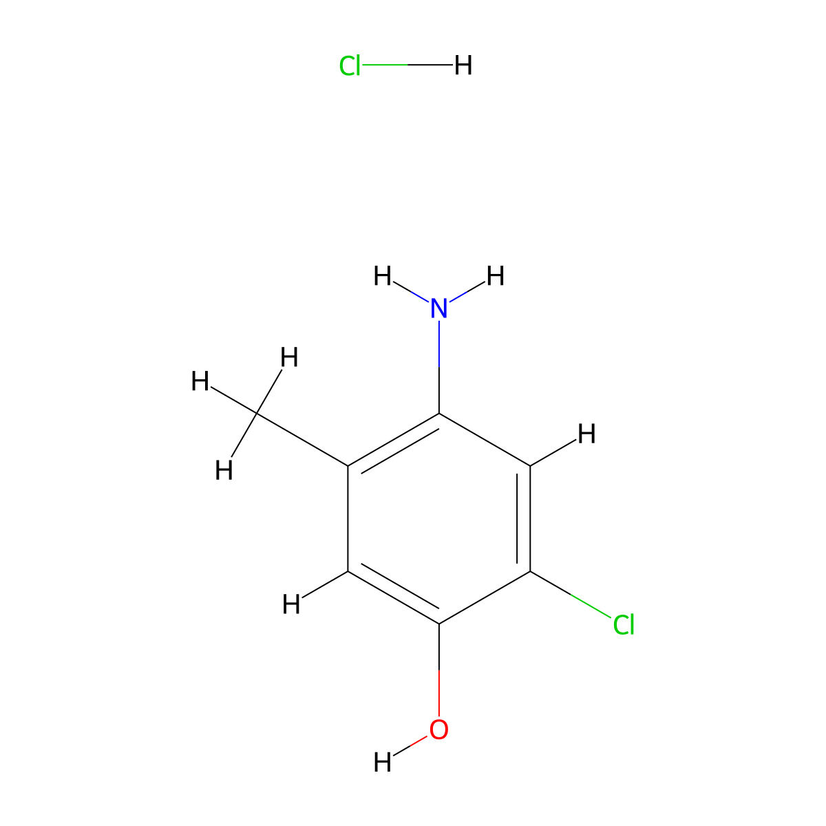 4-Amino-2-chloro-5-methylphenol hydrochloride molecular structure, CAS 2225147-61-3