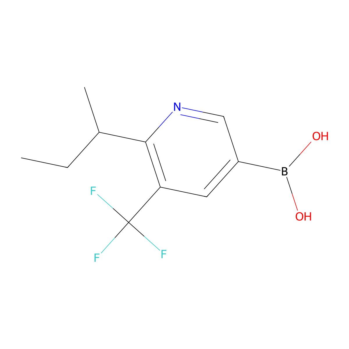 (6-(sec-Butyl)-5-(trifluoromethyl)pyridin-3-yl)boronic acid molecular structure, CAS 2225151-76-6
