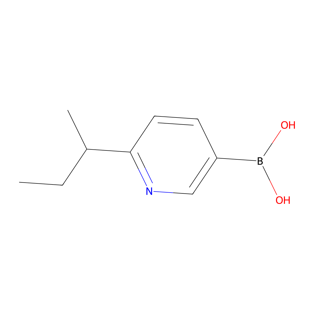 (6-(Sec-butyl)pyridin-3-yl)boronic acid molecular structure, CAS 2225151-77-7