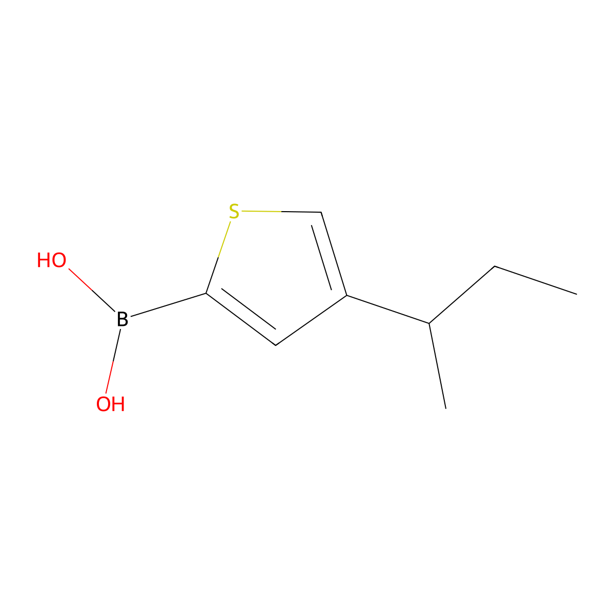 (4-(sec-Butyl)thiophen-2-yl)boronic acid molecular structure, CAS 2225151-87-9