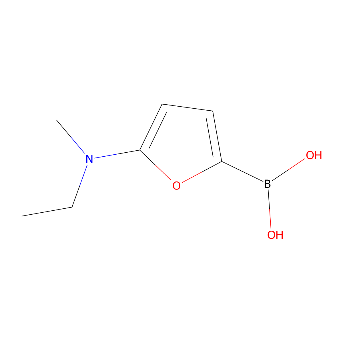 5-(Methylethylaminol)furan-2-boronic acid molecular structure, CAS 2225151-88-0