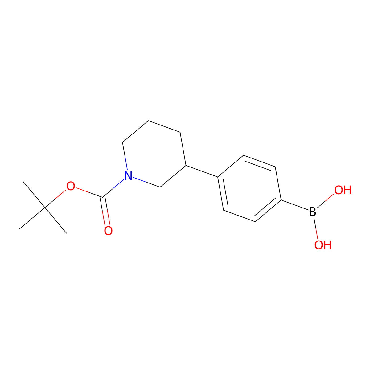(4-(1-(tert-Butoxycarbonyl)piperidin-3-yl)phenyl)boronic acid molecular structure, CAS 2225151-95-9