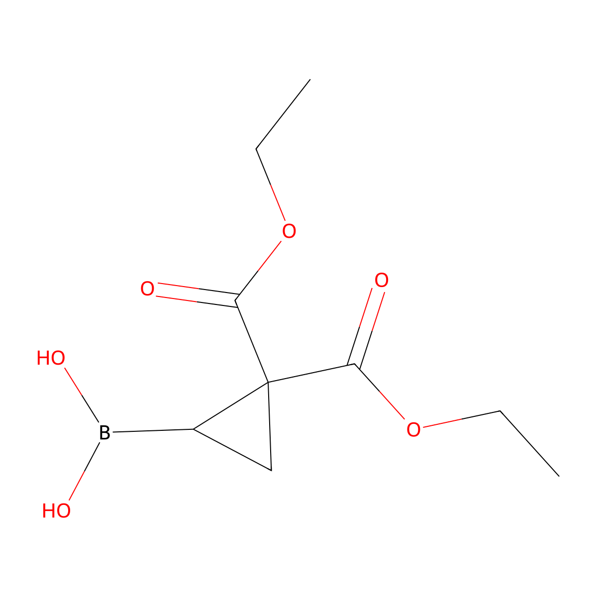 (2,2-Bis(ethoxycarbonyl)cyclopropyl)boronic acid molecular structure, CAS 2225152-08-7