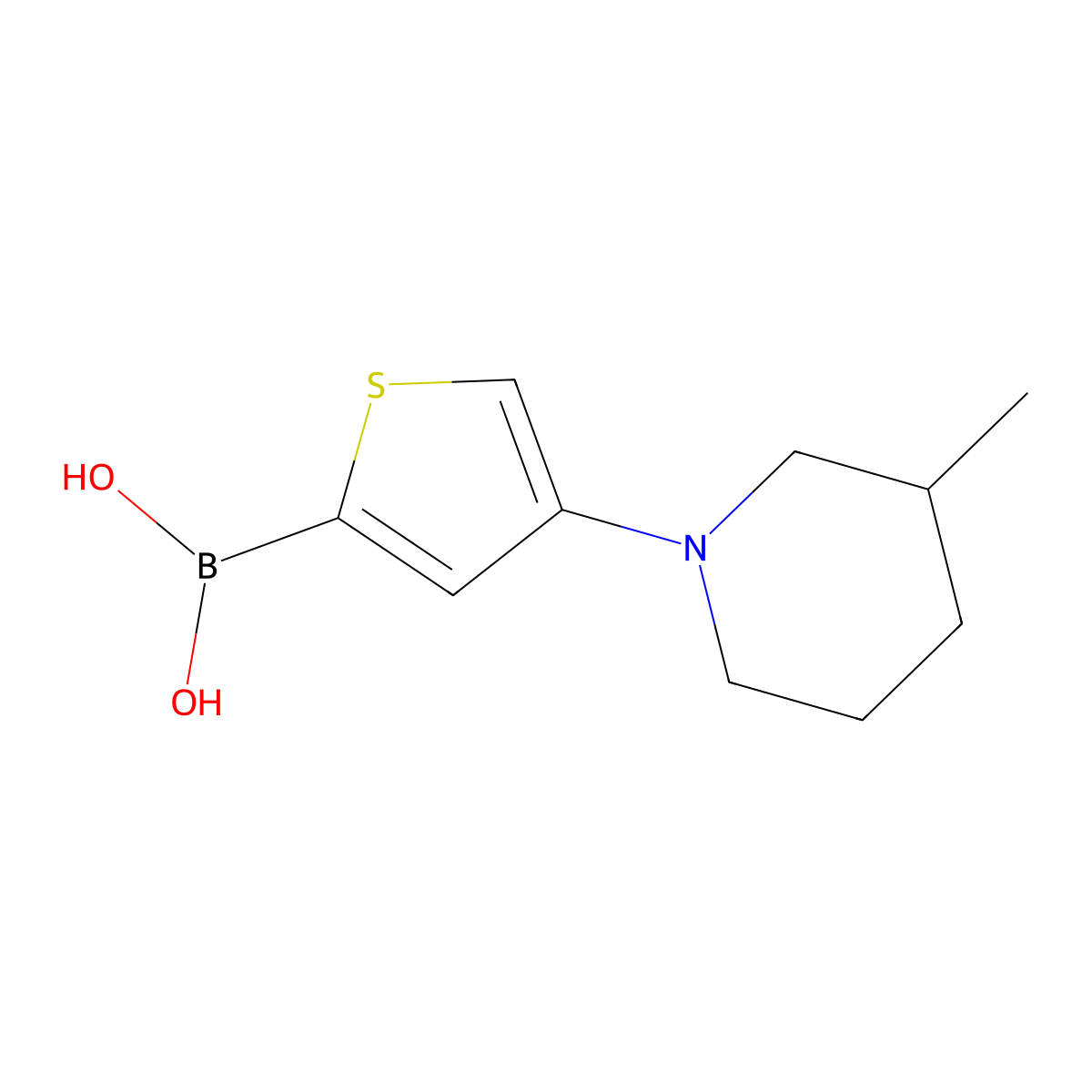 (4-(3-Methylpiperidin-1-yl)thiophen-2-yl)boronic acid molecular structure, CAS 2225152-10-1