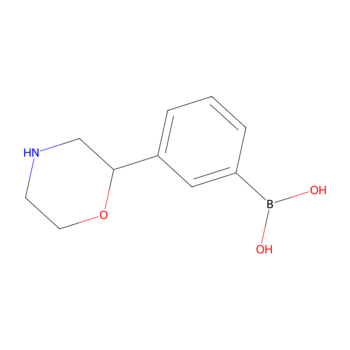 (3-(Morpholin-2-yl)phenyl)boronic acid molecular structure, CAS 2225152-23-6