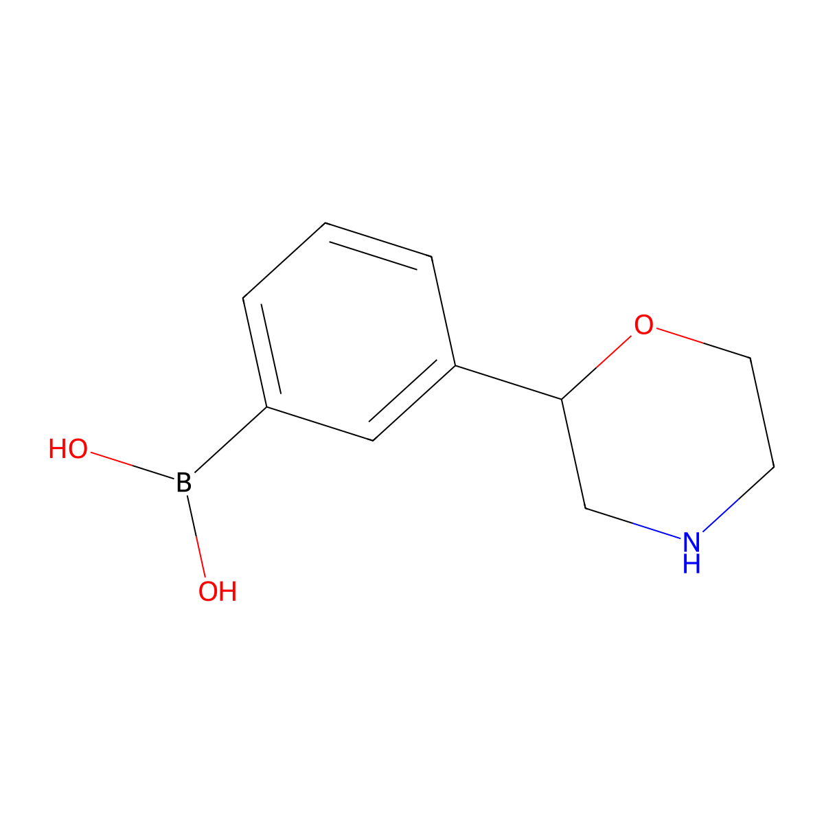 (3-(Morpholin-2-yl)phenyl)boronic acid molecular structure, CAS 2225152-23-6