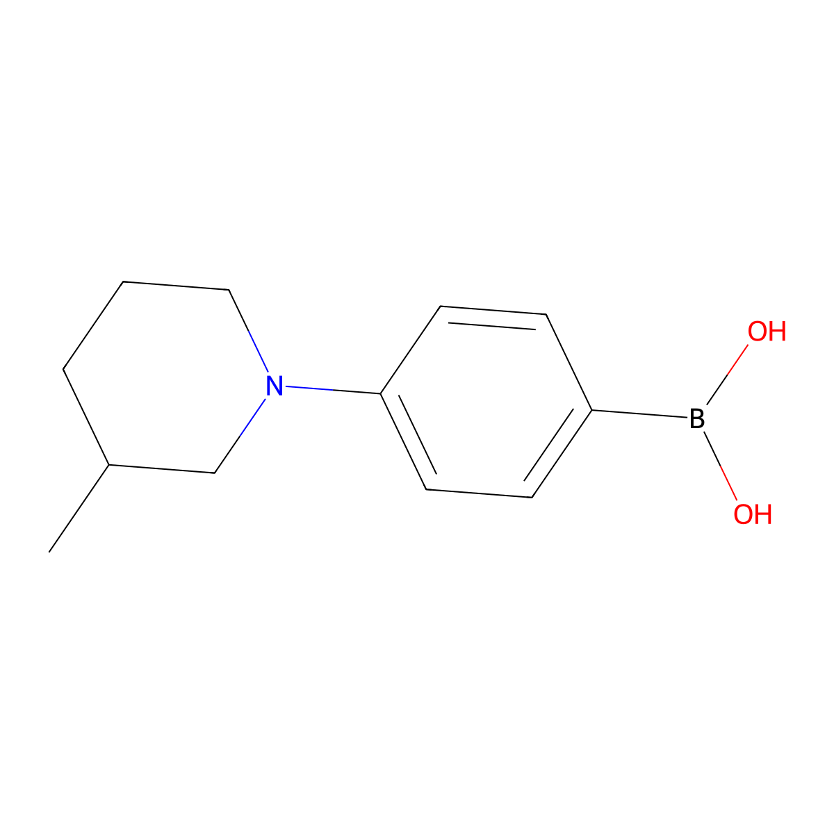 4-(3-Methylpiperidin-1-yl)phenylboronic acid molecular structure, CAS 2225152-26-9