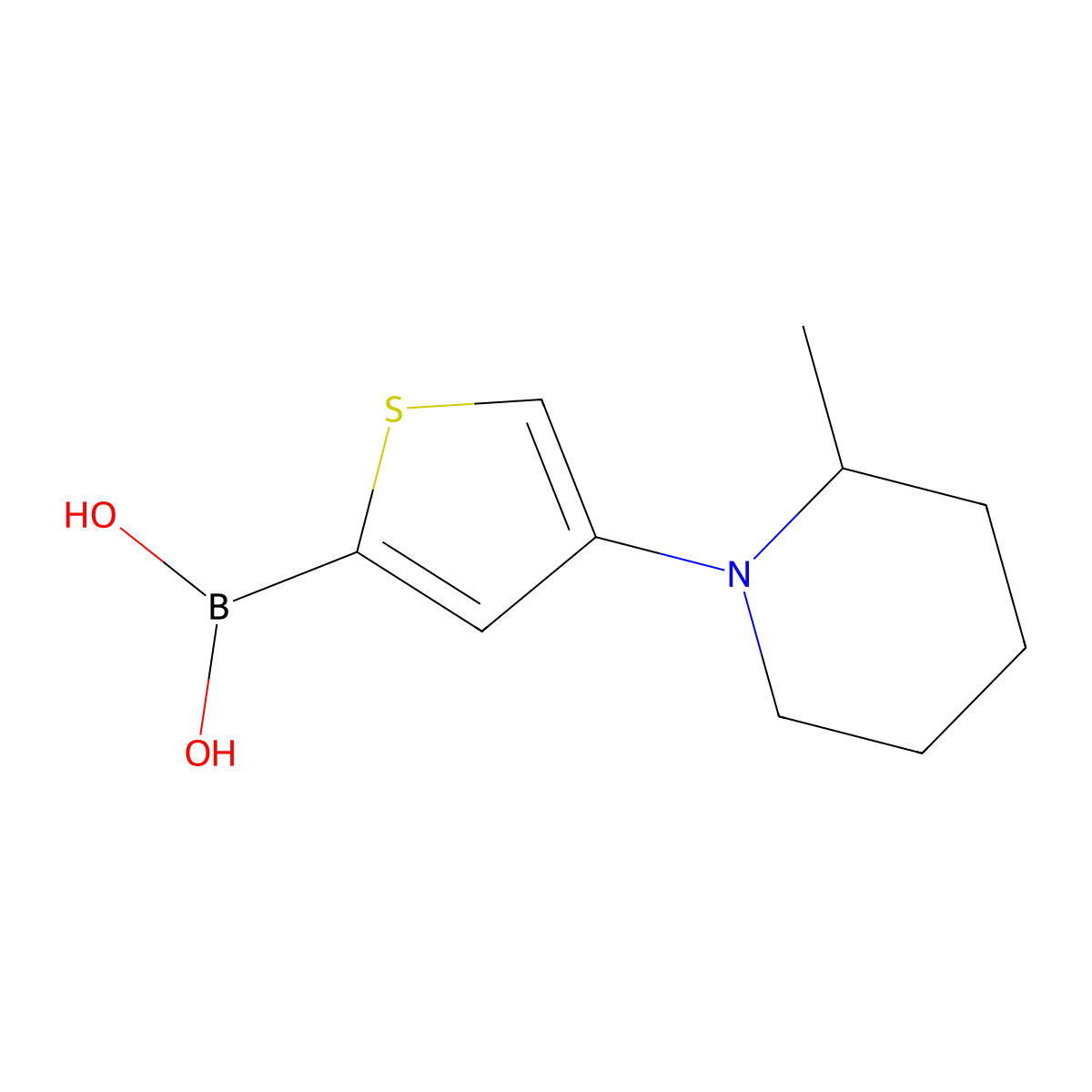4-(2-Methylpiperidin-1-yl)thiophene-2-boronic acid molecular structure, CAS 2225152-28-1