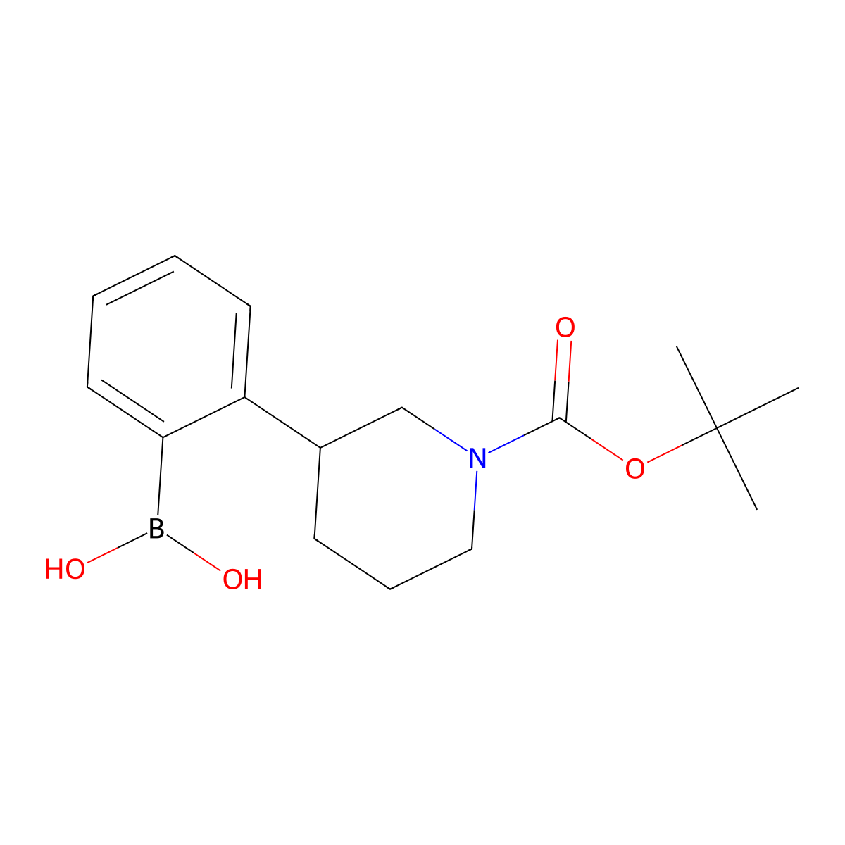 (2-(1-(tert-Butoxycarbonyl)piperidin-3-yl)phenyl)boronic acid molecular structure, CAS 2225152-38-3
