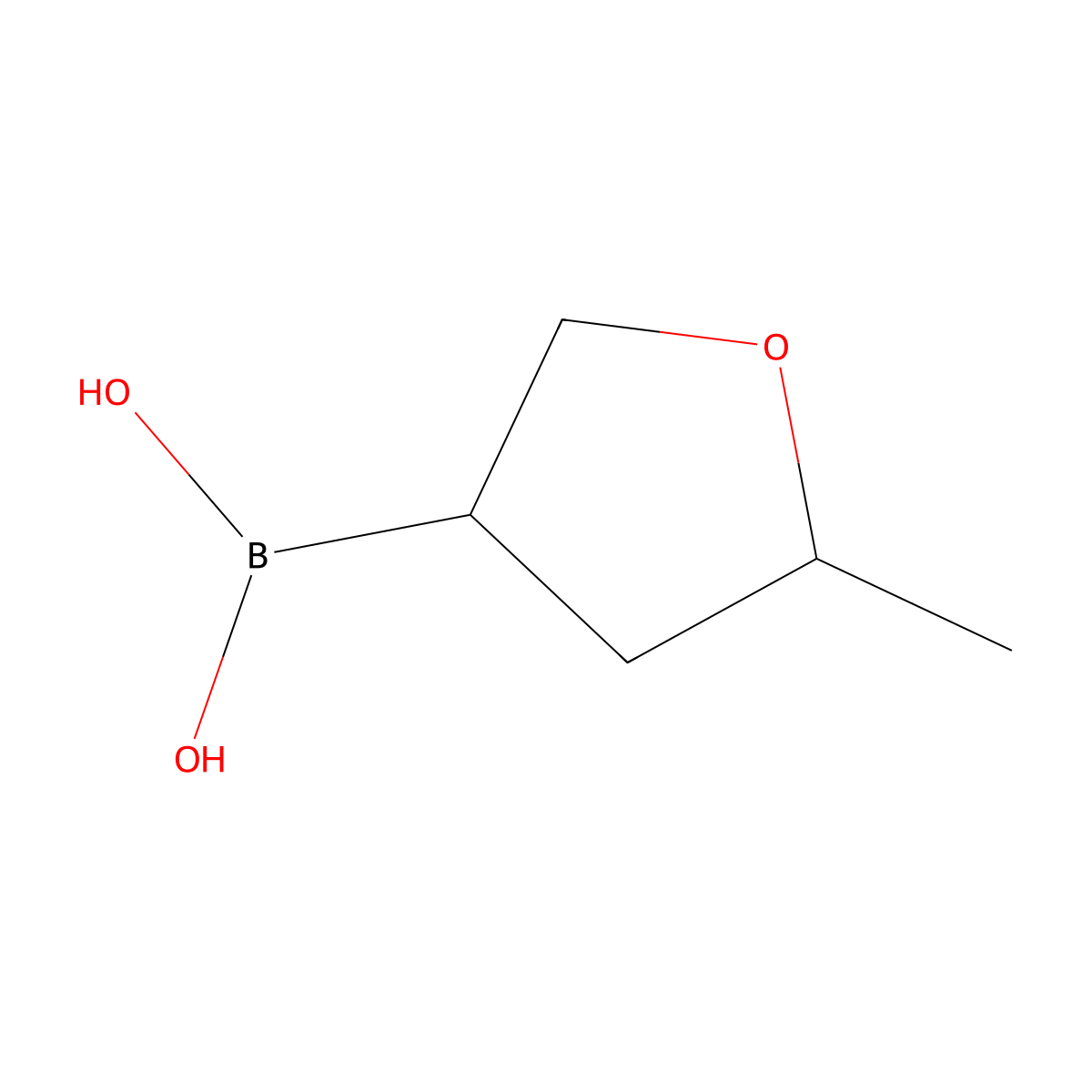 (5-Methyltetrahydrofuran-3-yl)boronic acid molecular structure, CAS 2225152-41-8