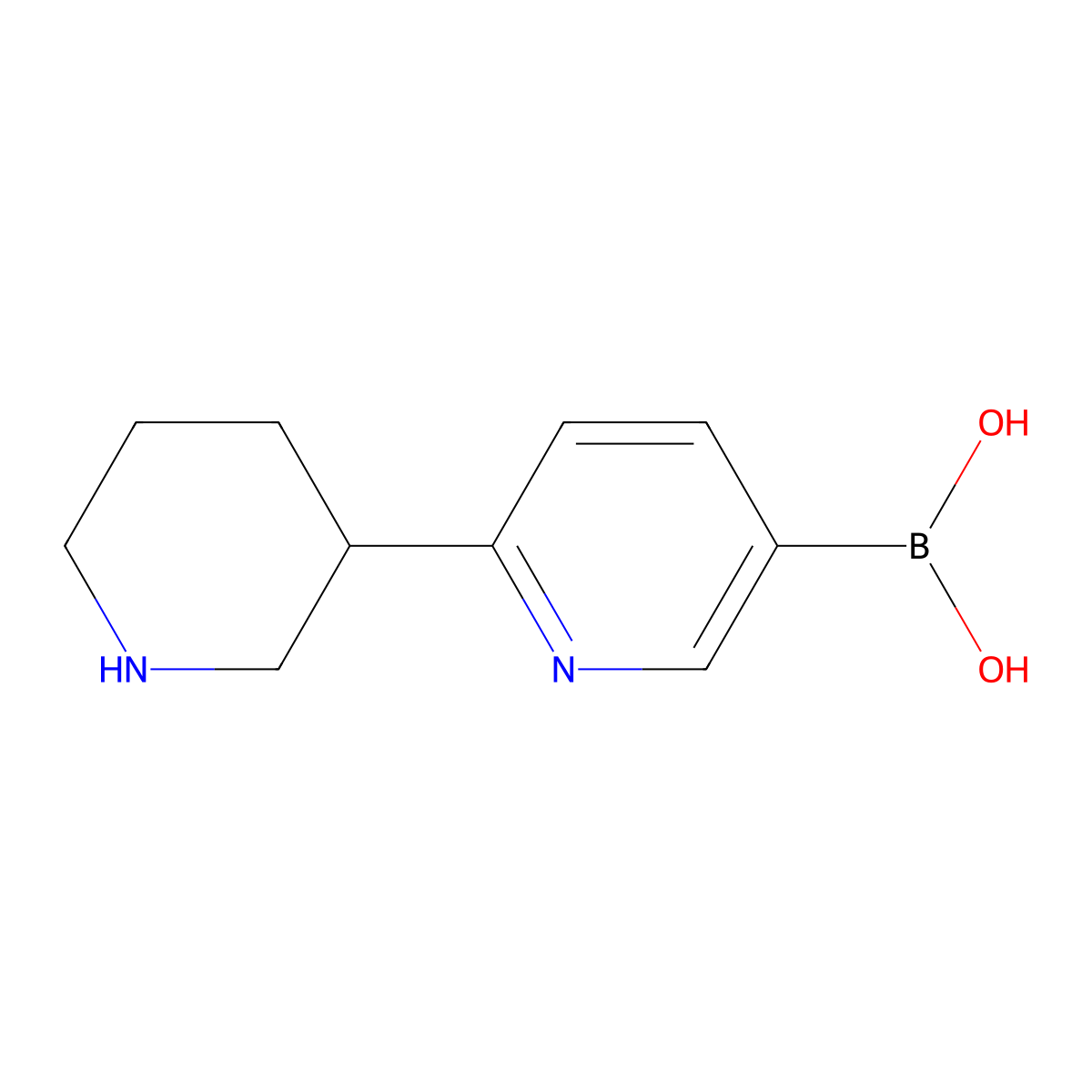 6-(Piperidin-3-yl)pyridine-3-boronic acid molecular structure, CAS 2225152-51-0