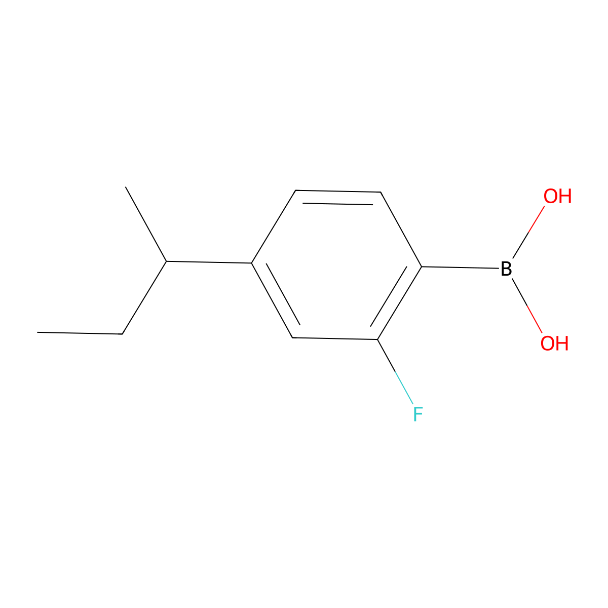 (4-(sec-Butyl)-2-fluorophenyl)boronic acid molecular structure, CAS 2225152-55-4