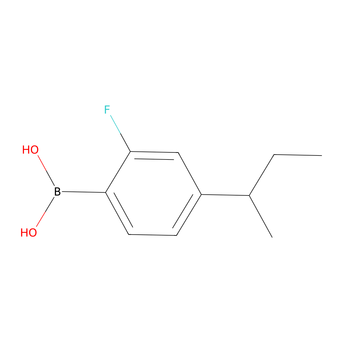 (4-(sec-Butyl)-2-fluorophenyl)boronic acid molecular structure, CAS 2225152-55-4