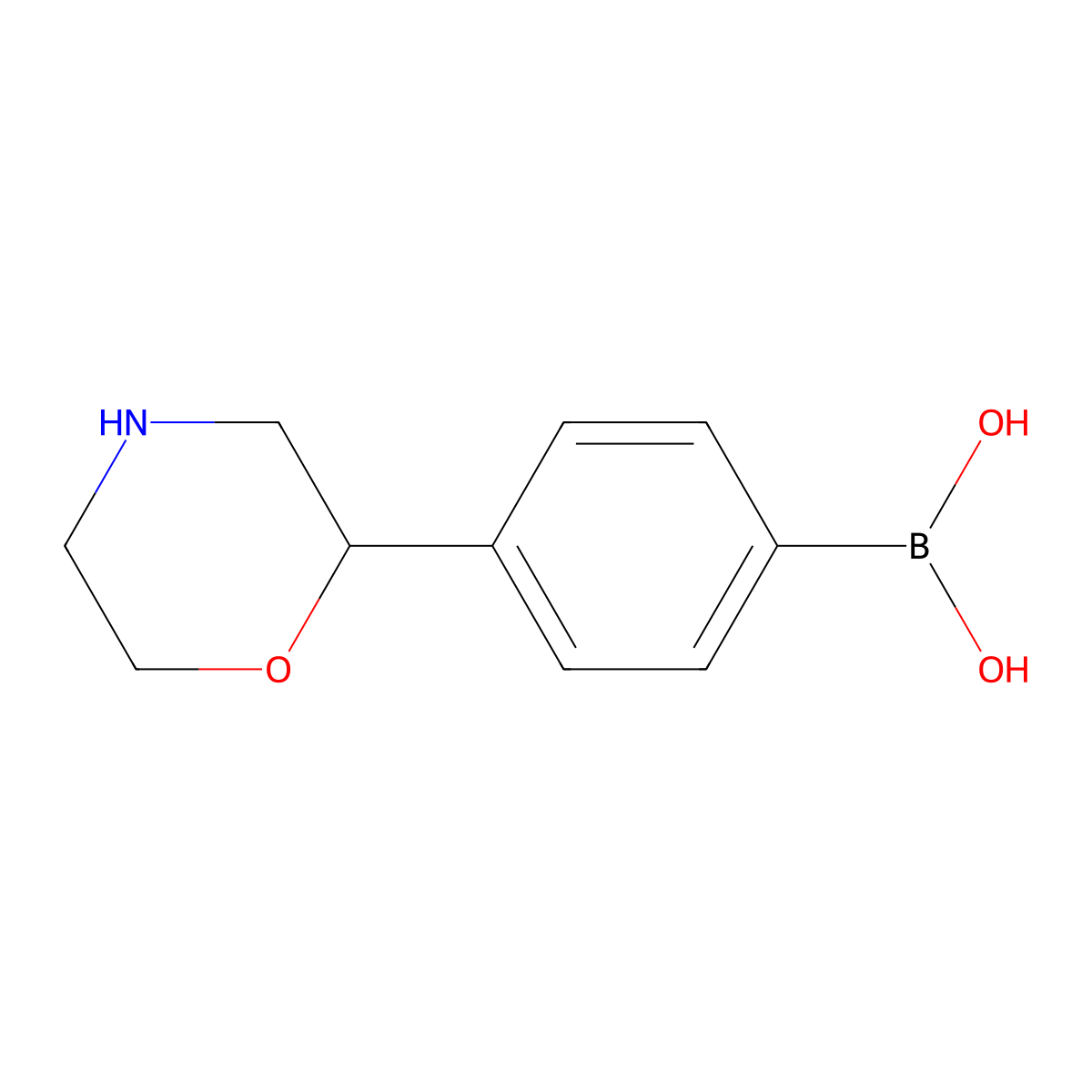 (4-(Morpholin-2-yl)phenyl)boronic acid molecular structure, CAS 2225152-67-8
