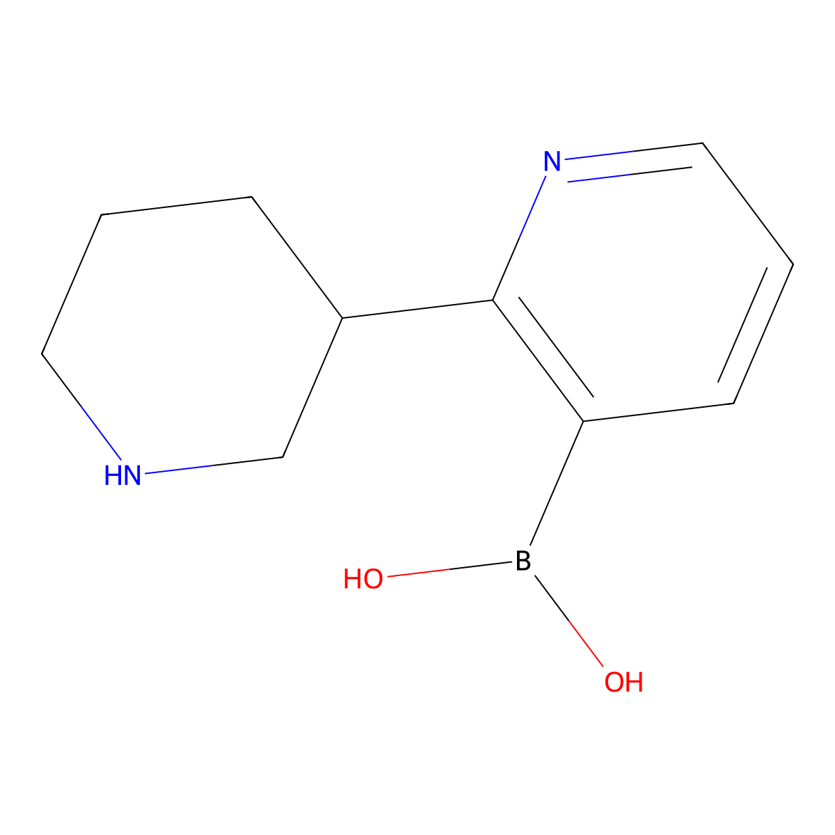 (2-(Piperidin-3-yl)pyridin-3-yl)boronic acid molecular structure, CAS 2225152-68-9