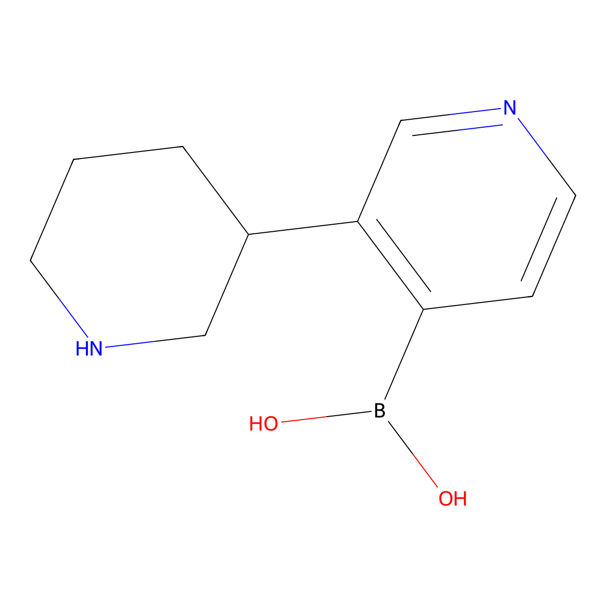 (3-(Piperidin-3-yl)pyridin-4-yl)boronic acid molecular structure, CAS 2225152-83-8