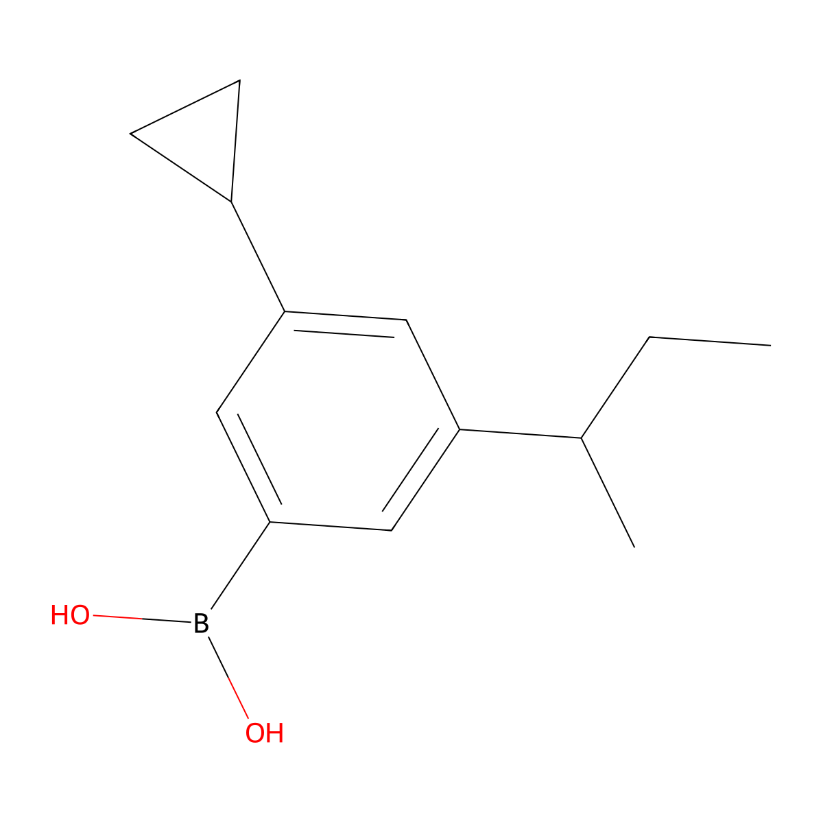 (3-(sec-Butyl)-5-cyclopropylphenyl)boronic acid molecular structure, CAS 2225152-93-0