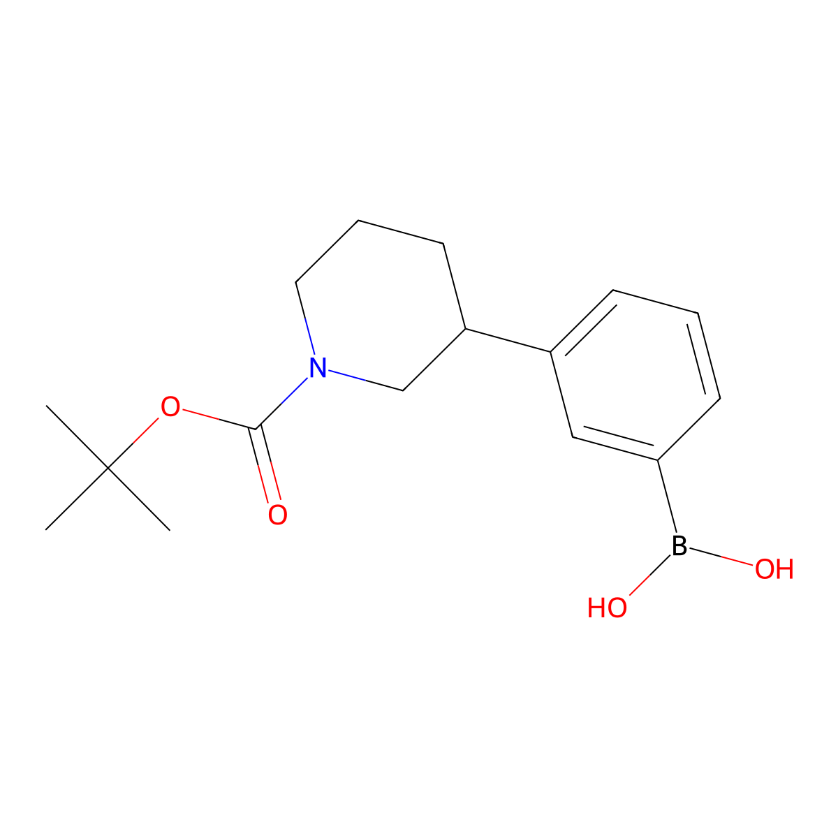 (3-(1-(tert-Butoxycarbonyl)piperidin-3-yl)phenyl)boronic acid molecular structure, CAS 2225152-94-1