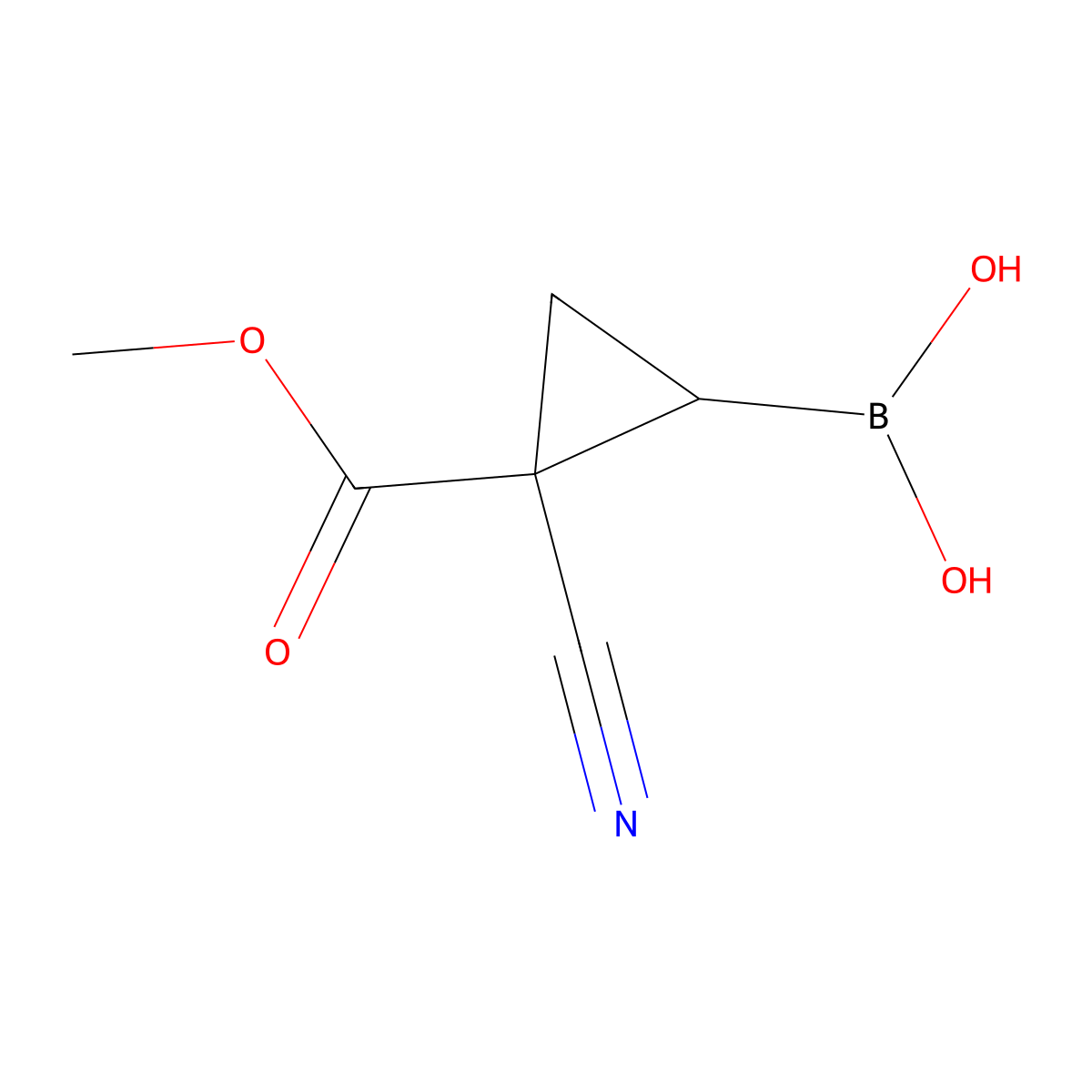 (2-Cyano-2-(methoxycarbonyl)cyclopropyl)boronic acid molecular structure, CAS 2225152-96-3