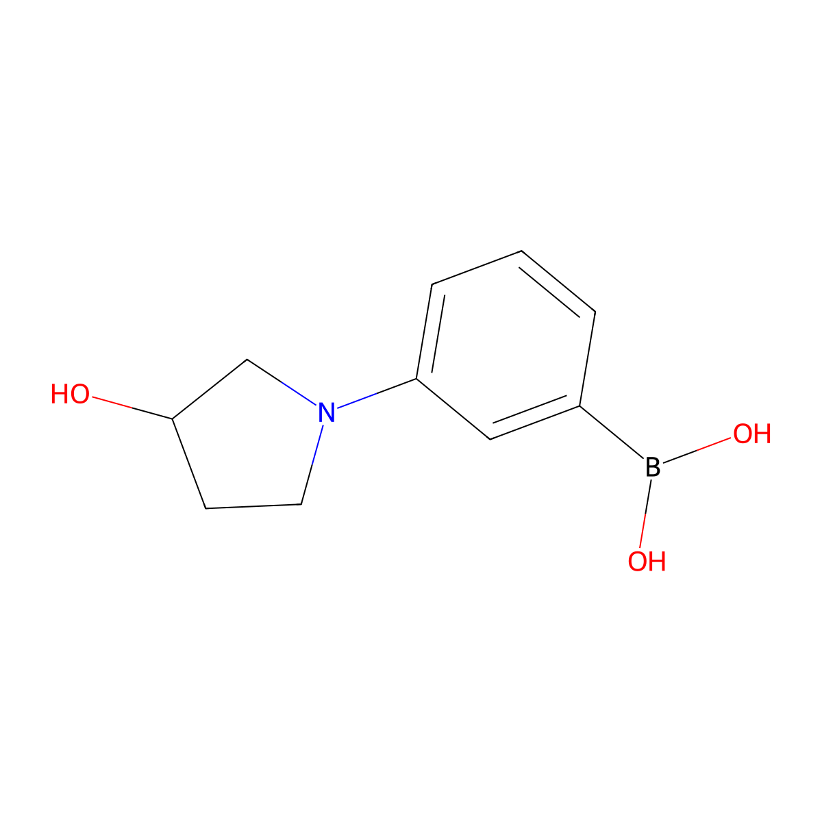 [3-(3-Hydroxypyrrolidin-1-yl)phenyl]boronic acid molecular structure, CAS 2225152-99-6