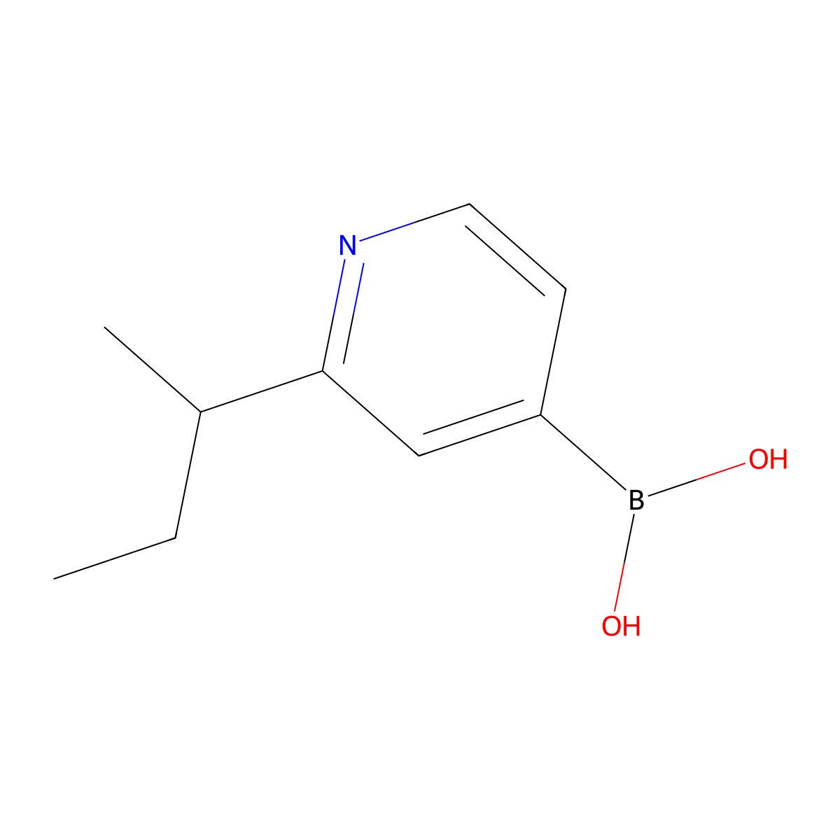 (2-(Sec-butyl)pyridin-4-yl)boronic acid molecular structure, CAS 2225153-07-9