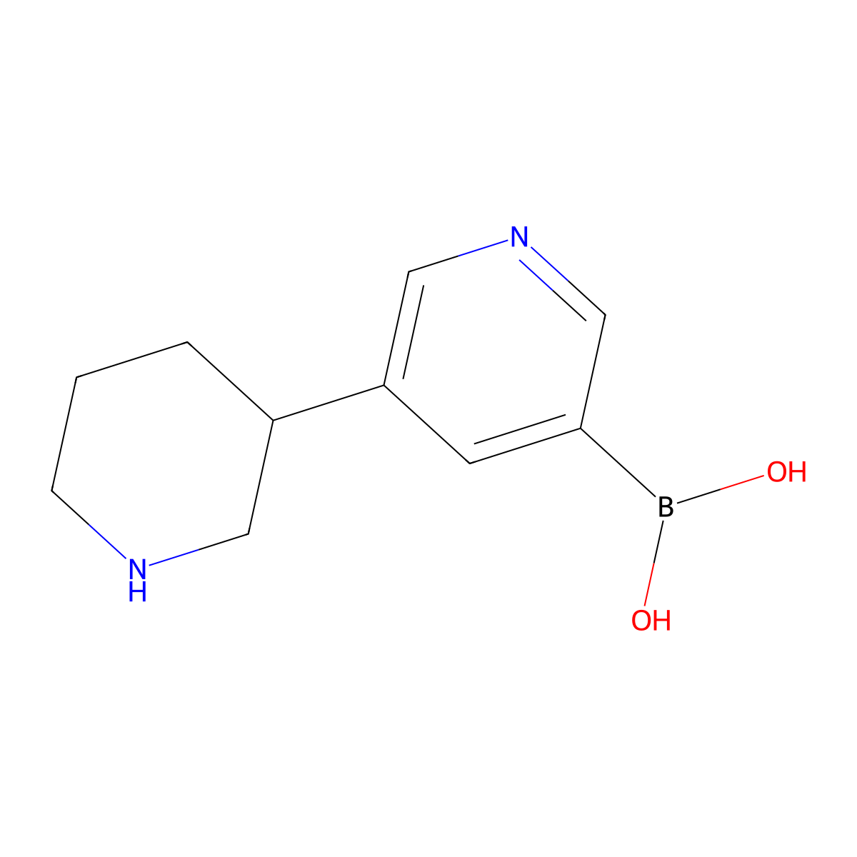 5-(Piperidin-3-yl)pyridine-3-boronic acid molecular structure, CAS 2225153-08-0