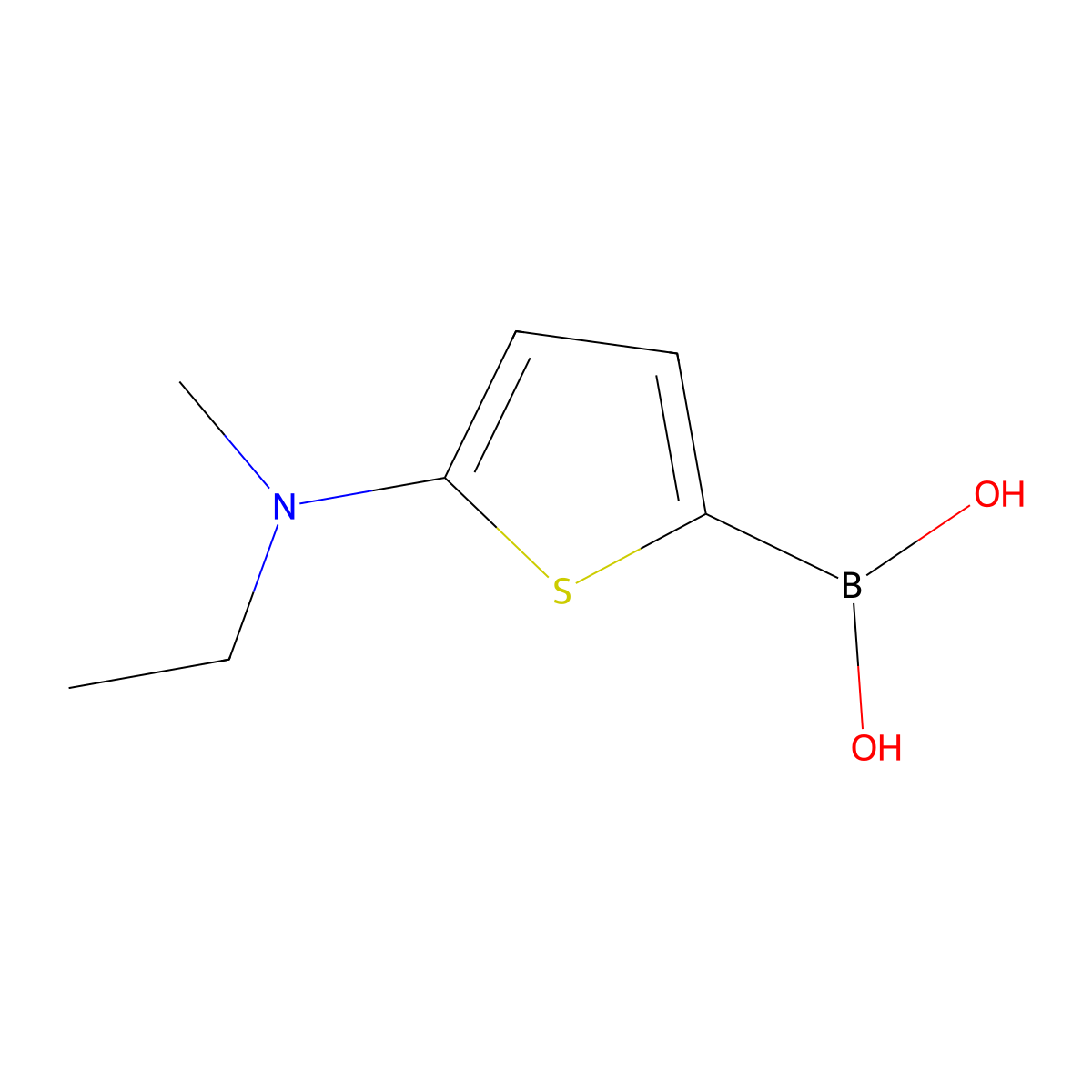 (5-(Ethyl(methyl)amino)thiophen-2-yl)boronic acid molecular structure, CAS 2225153-14-8