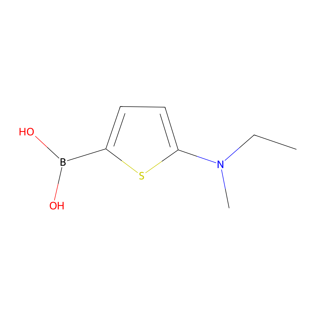 (5-(Ethyl(methyl)amino)thiophen-2-yl)boronic acid molecular structure, CAS 2225153-14-8