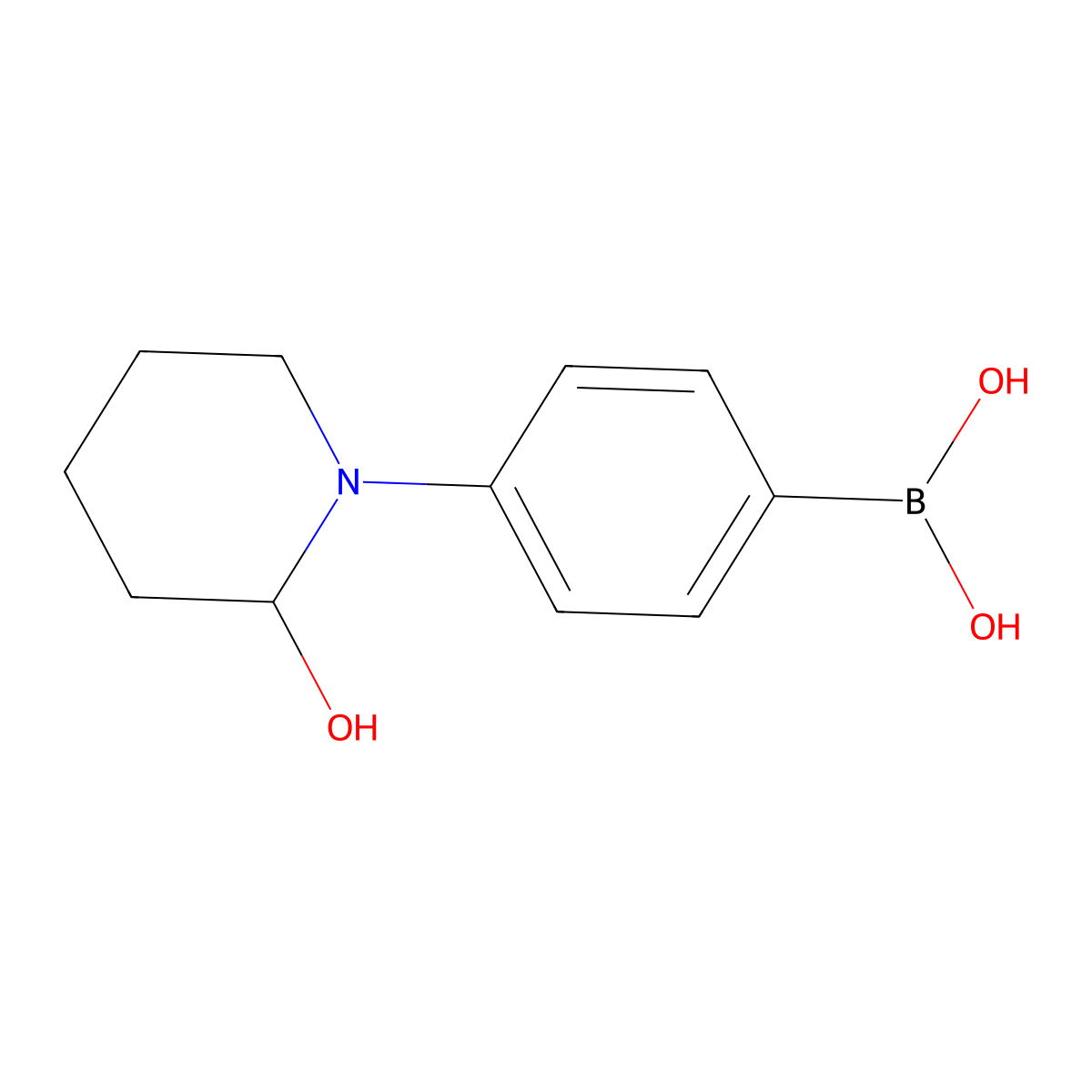 4-(2-Hydroxypiperidin-1-yl)phenylboronic acid molecular structure, CAS 2225153-35-3