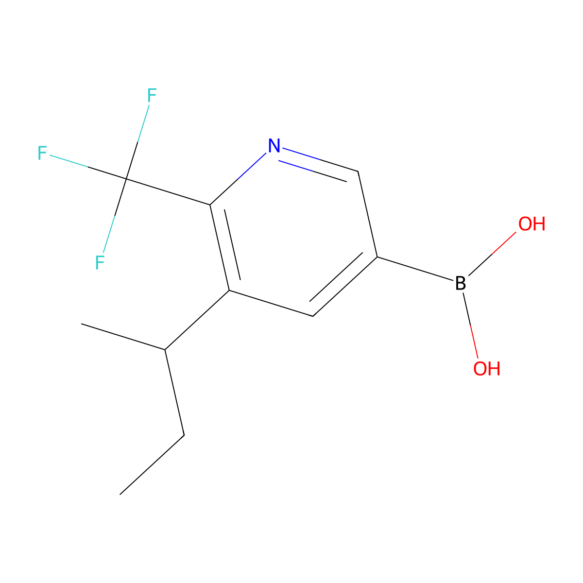 (5-(sec-Butyl)-6-(trifluoromethyl)pyridin-3-yl)boronic acid molecular structure, CAS 2225153-39-7