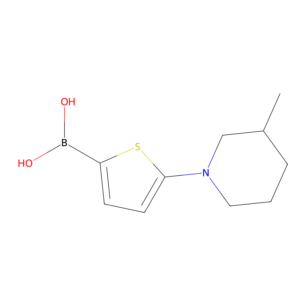5-(3-Methylpiperidin-1-yl)thiophene-2-boronic acid molecular structure, CAS 2225153-47-7