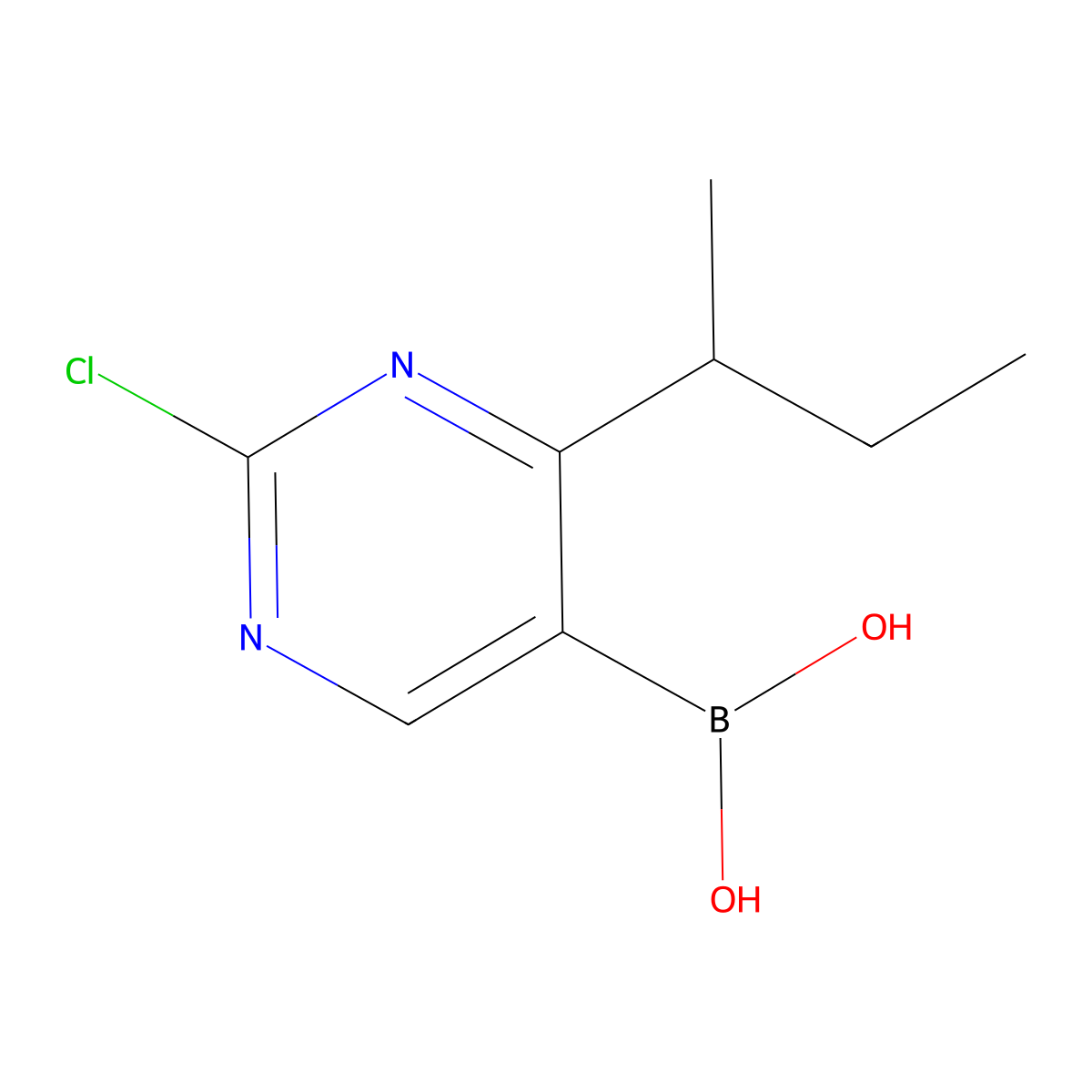 (4-(sec-Butyl)-2-chloropyrimidin-5-yl)boronic acid molecular structure, CAS 2225153-51-3