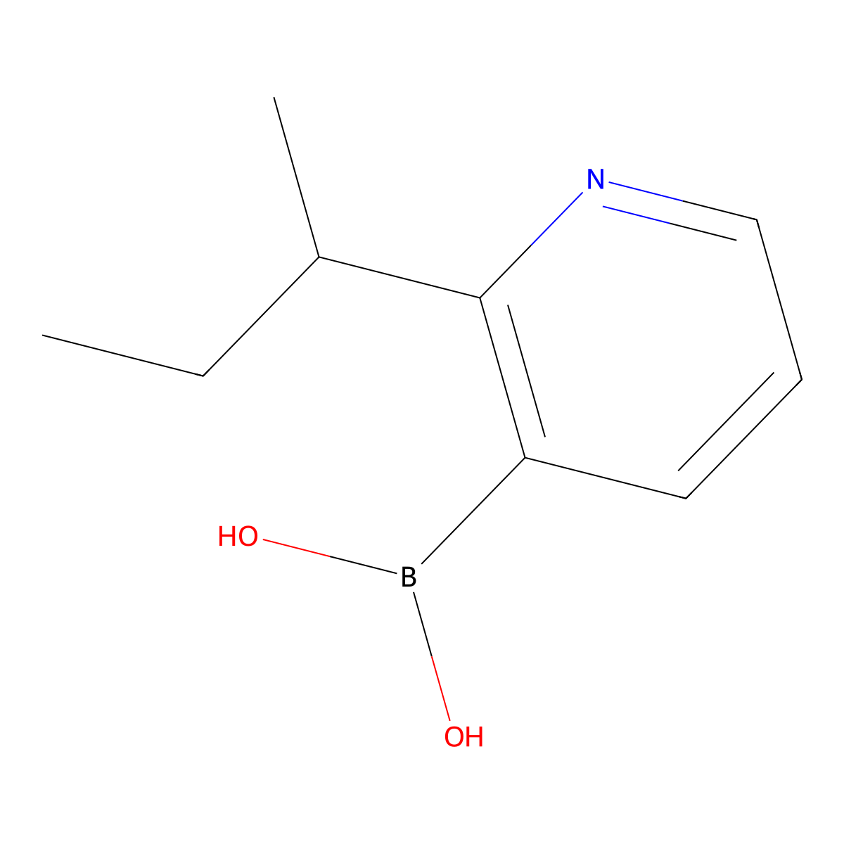 2-(sec-Butyl)pyridine-3-boronic acid molecular structure, CAS 2225153-53-5