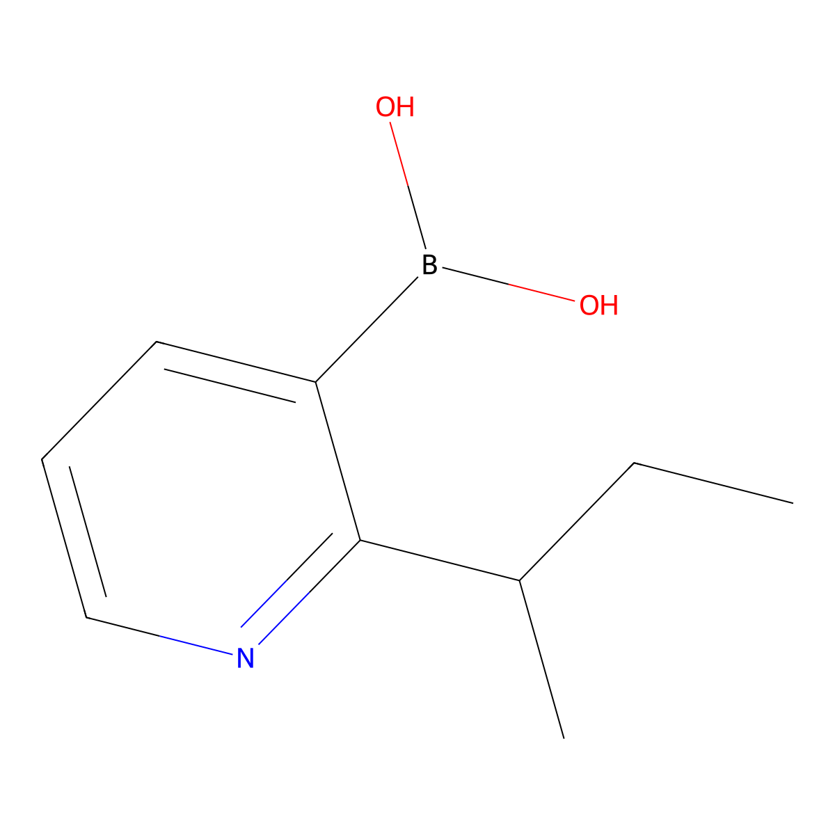 2-(sec-Butyl)pyridine-3-boronic acid molecular structure, CAS 2225153-53-5