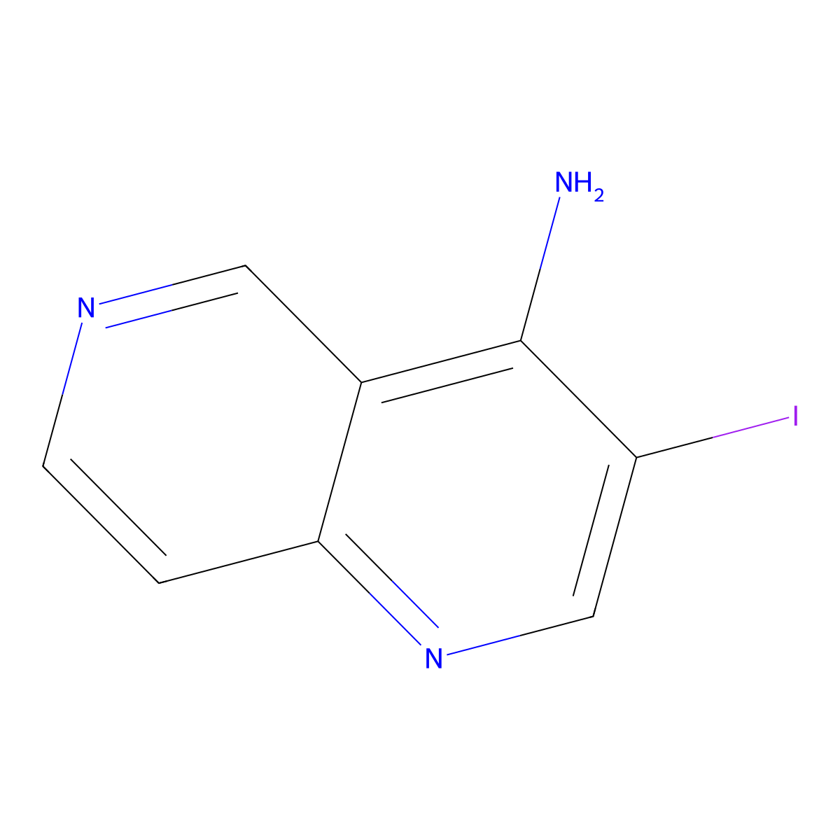 3-Iodo-1,6-naphthyridin-4-amine molecular structure, CAS 2225154-12-9