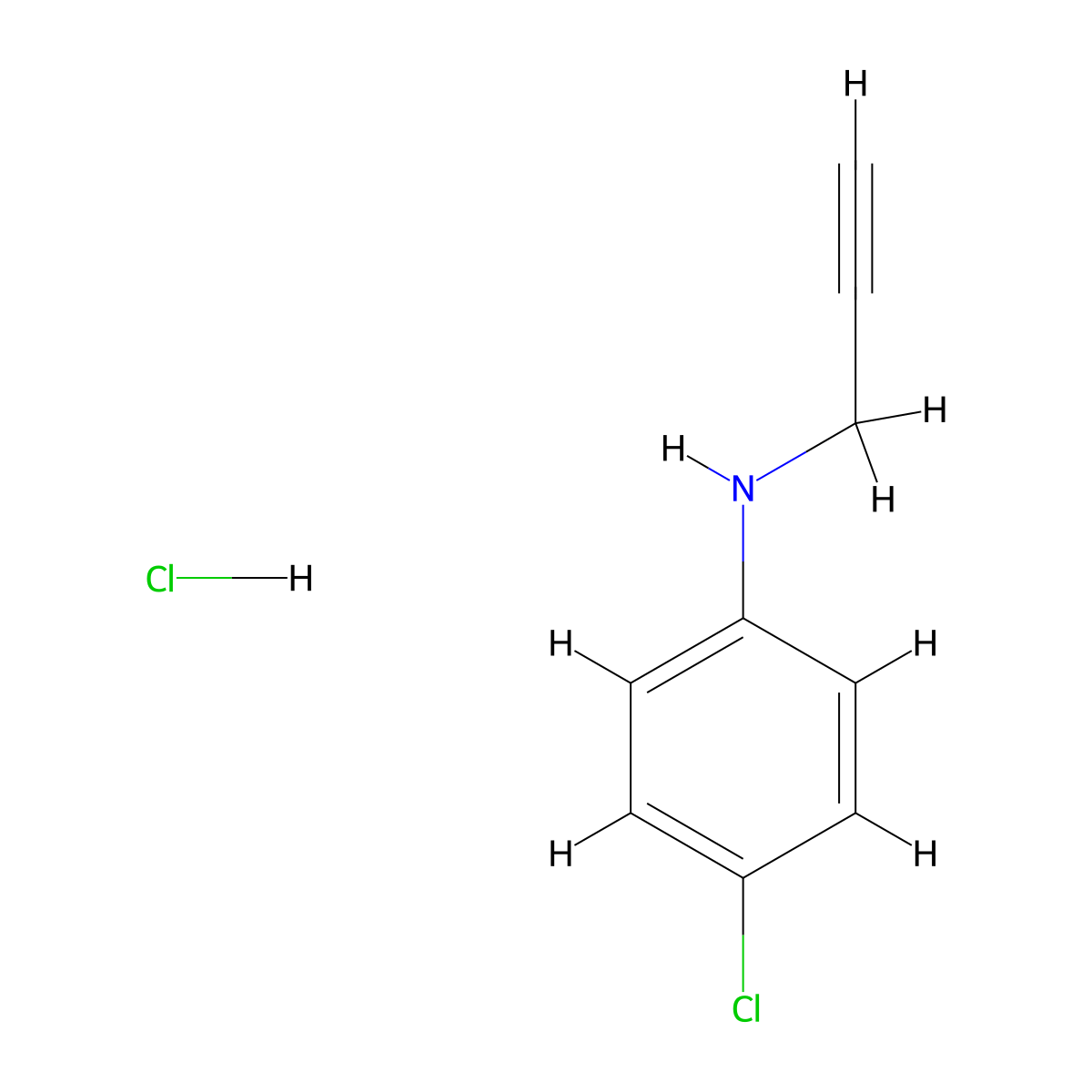 4-Chloro-N-(prop-2-yn-1-yl)aniline hydrochloride molecular structure, CAS 2225154-14-1