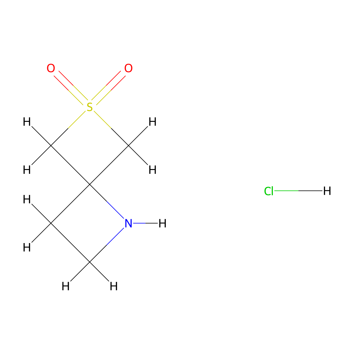 6Lambda6-thia-1-azaspiro(3.3)heptane-6,6-dione hydrochloride molecular structure, CAS 2225154-17-4