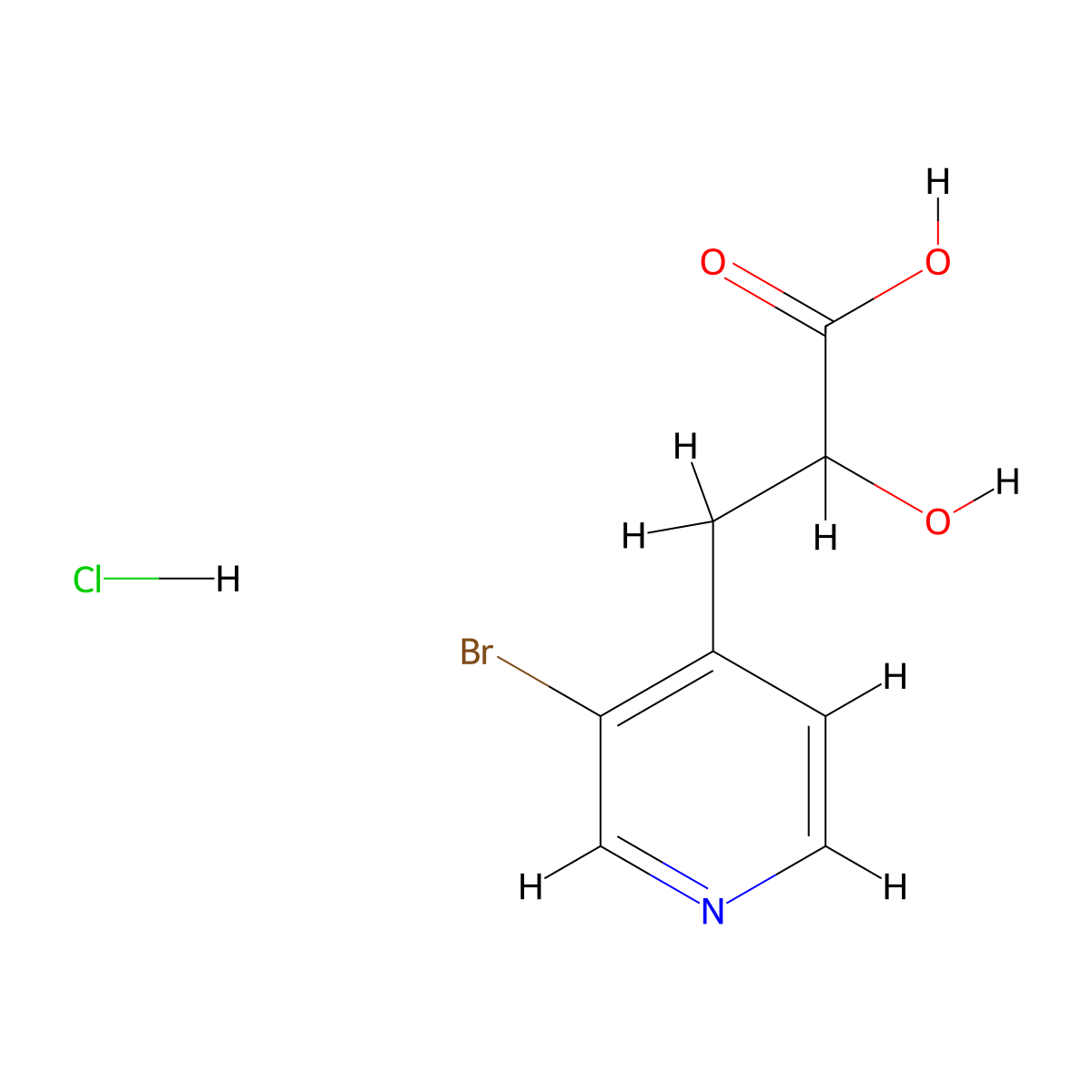 3-(3-Bromopyridin-4-yl)-2-hydroxypropanoic acid hydrochloride molecular structure, CAS 2225154-31-2
