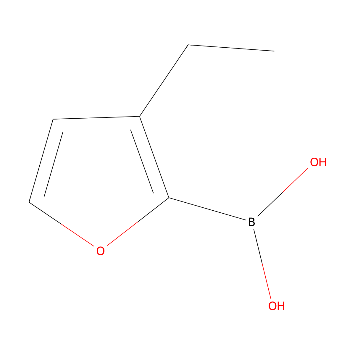 (3-Ethylfuran-2-yl)boronic acid molecular structure, CAS 2225154-33-4