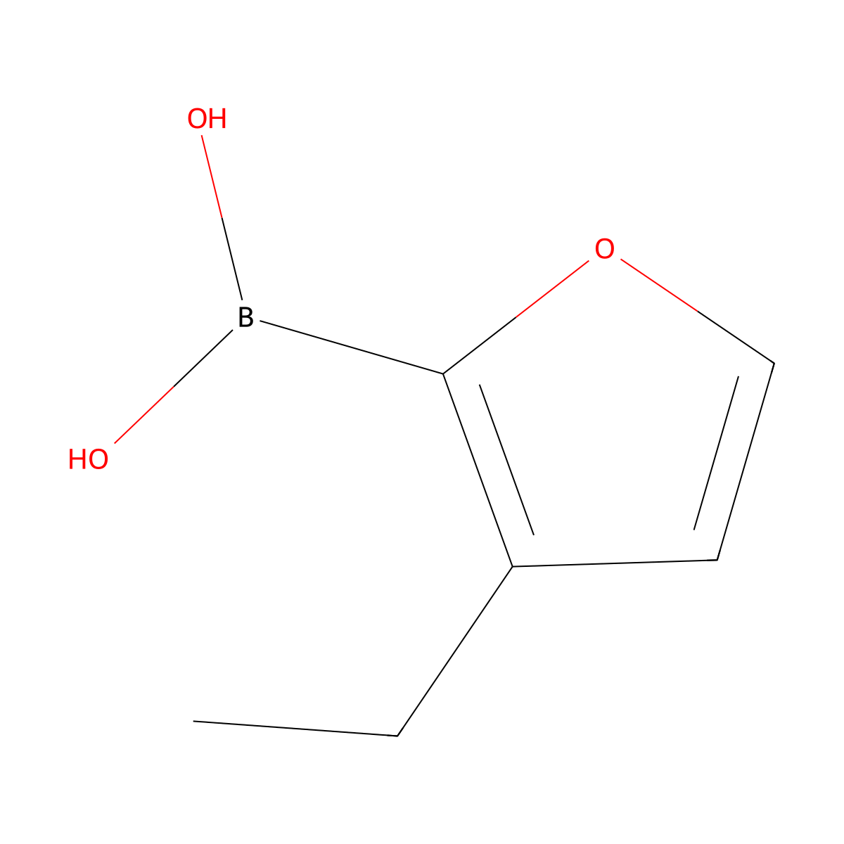 (3-Ethylfuran-2-yl)boronic acid molecular structure, CAS 2225154-33-4