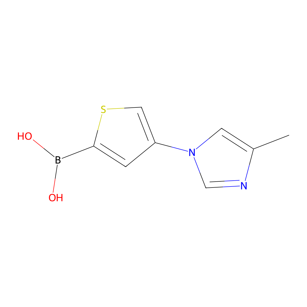(4-(4-Methyl-1H-imidazol-1-yl)thiophen-2-yl)boronic acid molecular structure, CAS 2225154-36-7