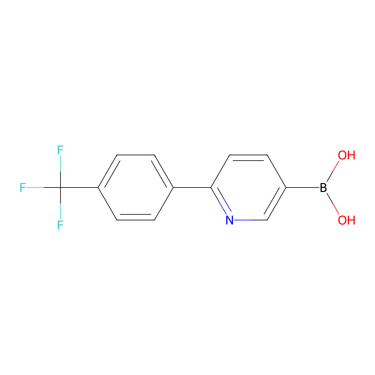 (6-(4-(Trifluoromethyl)phenyl)pyridin-3-yl)boronic acid molecular structure, CAS 2225154-38-9