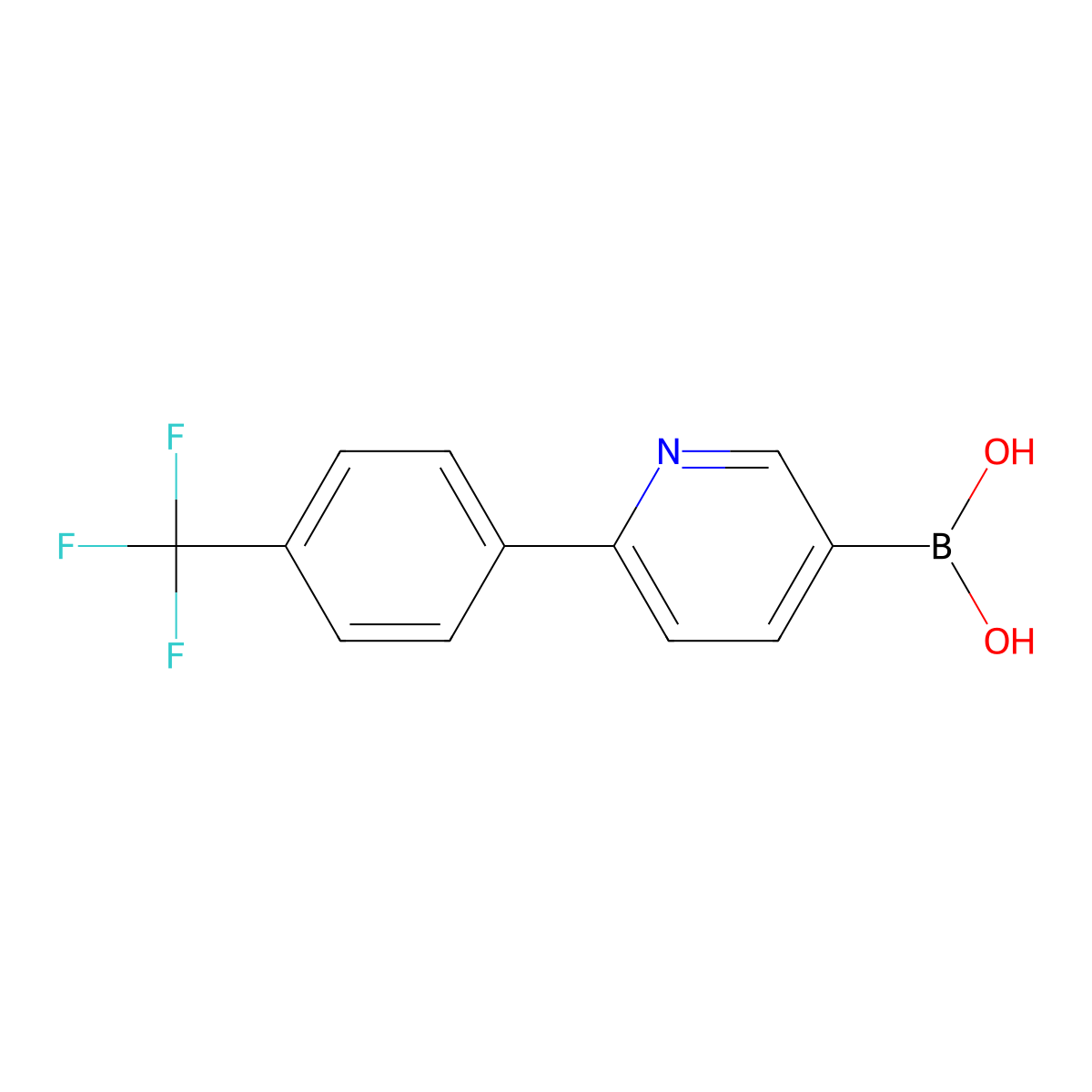 (6-(4-(Trifluoromethyl)phenyl)pyridin-3-yl)boronic acid molecular structure, CAS 2225154-38-9