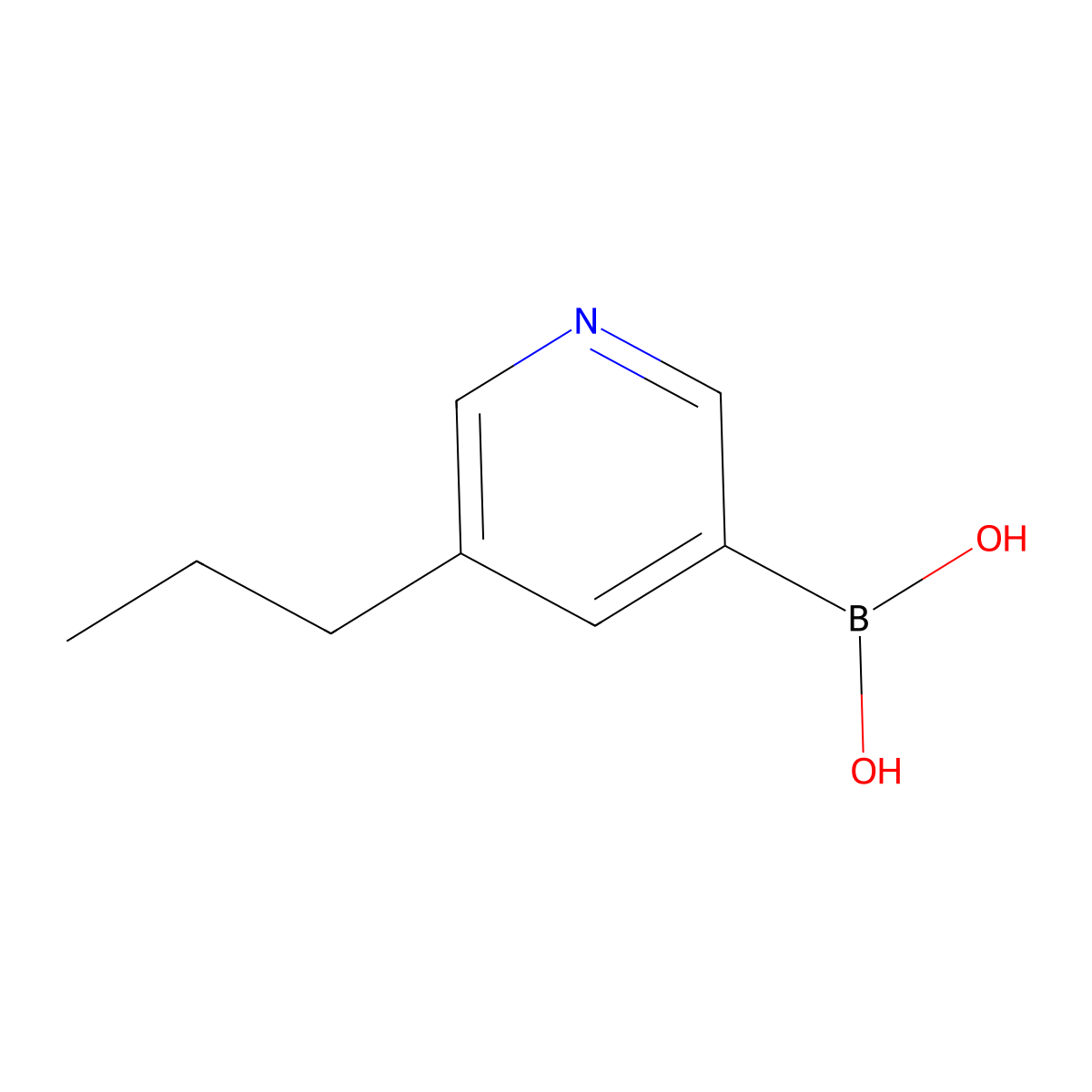 5-(n-Propyl)pyridine-3-boronic acid molecular structure, CAS 2225154-41-4