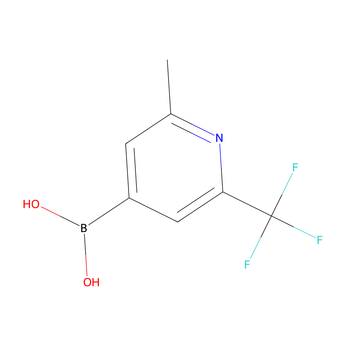 (2-Methyl-6-(trifluoromethyl)pyridin-4-yl)boronic acid molecular structure, CAS 2225154-42-5