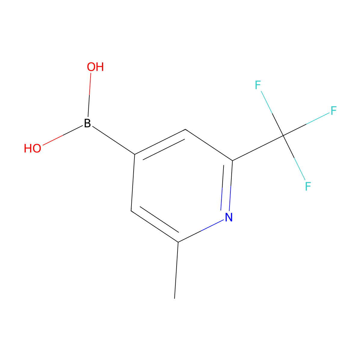 (2-Methyl-6-(trifluoromethyl)pyridin-4-yl)boronic acid molecular structure, CAS 2225154-42-5