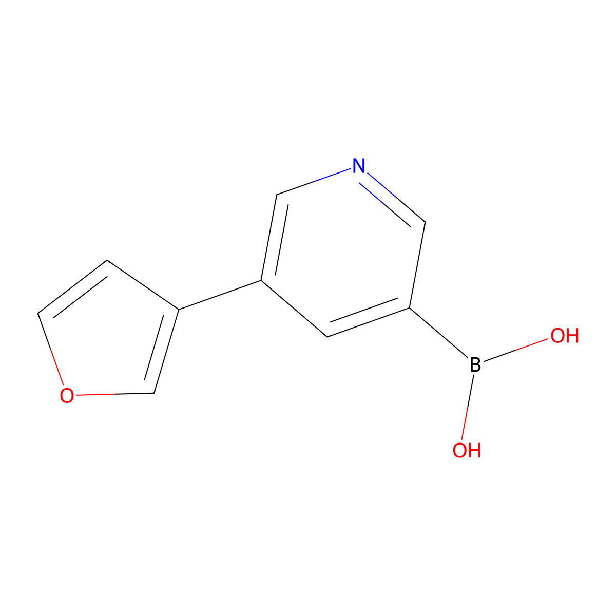 (5-(Furan-3-yl)pyridin-3-yl)boronic acid molecular structure, CAS 2225154-44-7