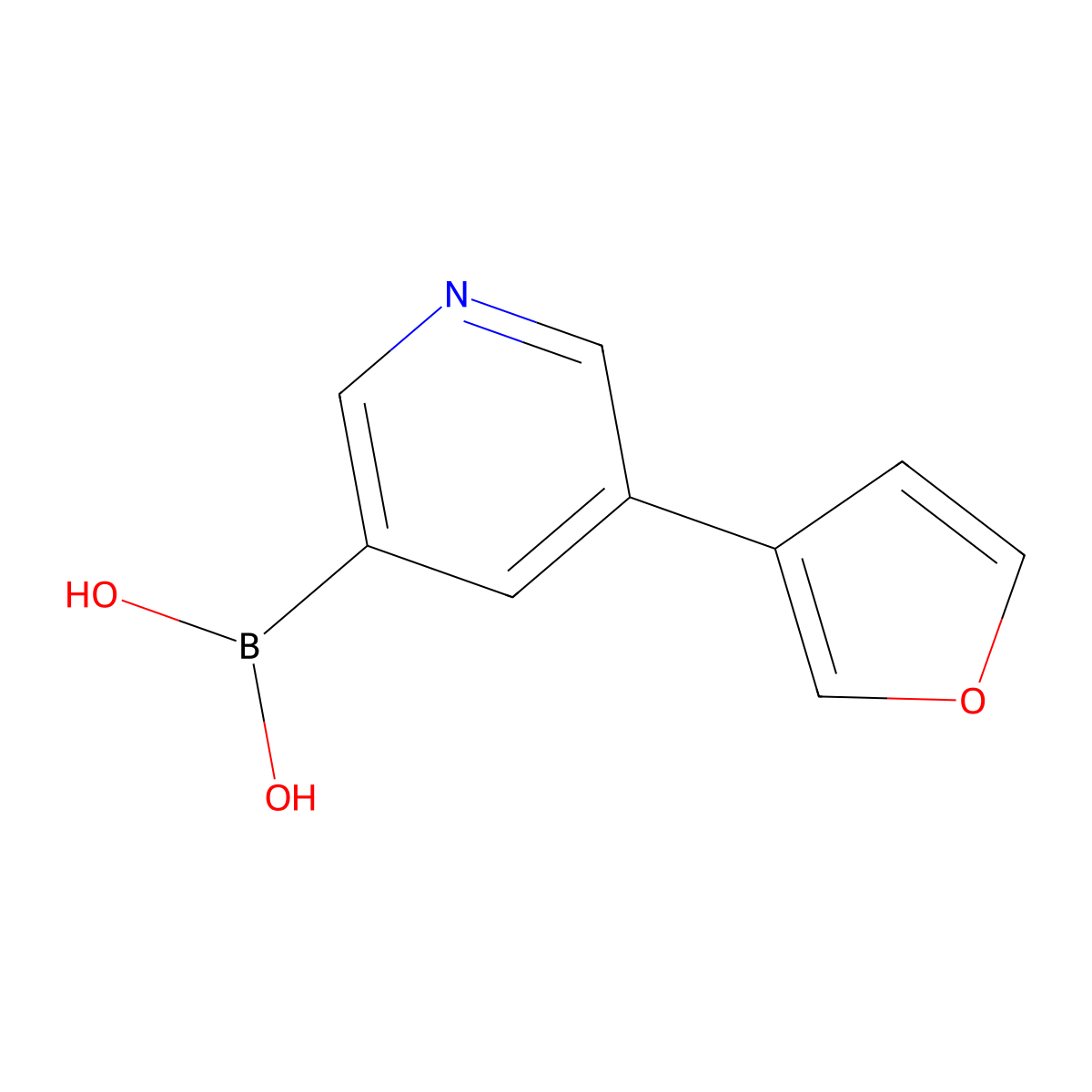 (5-(Furan-3-yl)pyridin-3-yl)boronic acid molecular structure, CAS 2225154-44-7