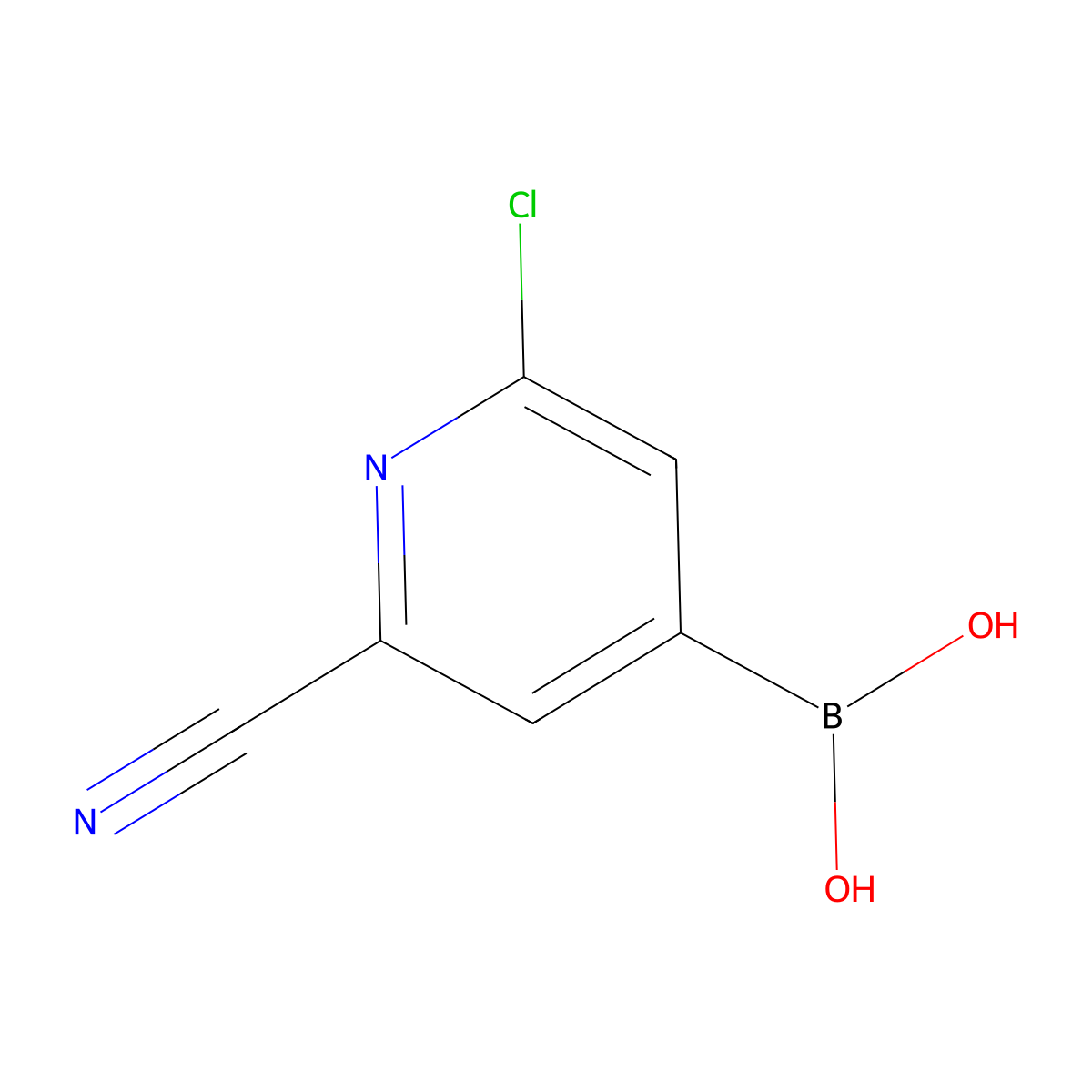 (2-Chloro-6-cyanopyridin-4-YL)boronic acid molecular structure, CAS 2225154-46-9