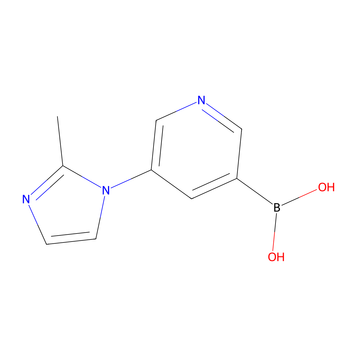 5-(2-Methylimidazol-1-yl)pyridine-3-boronic acid molecular structure, CAS 2225154-47-0